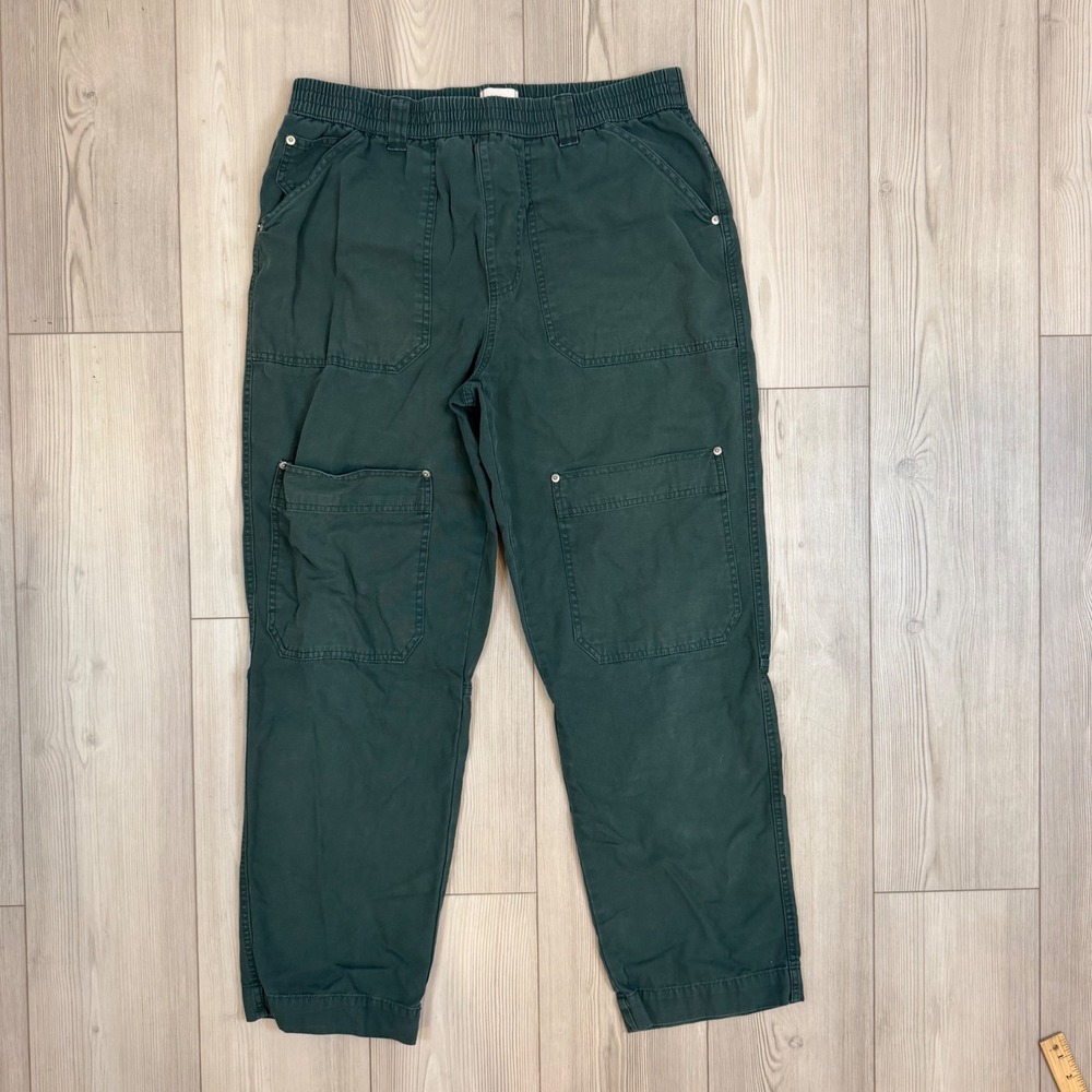 BDG Urban Outfitters Mens Green Utility Cargo Pants Elastic Waist Size Large